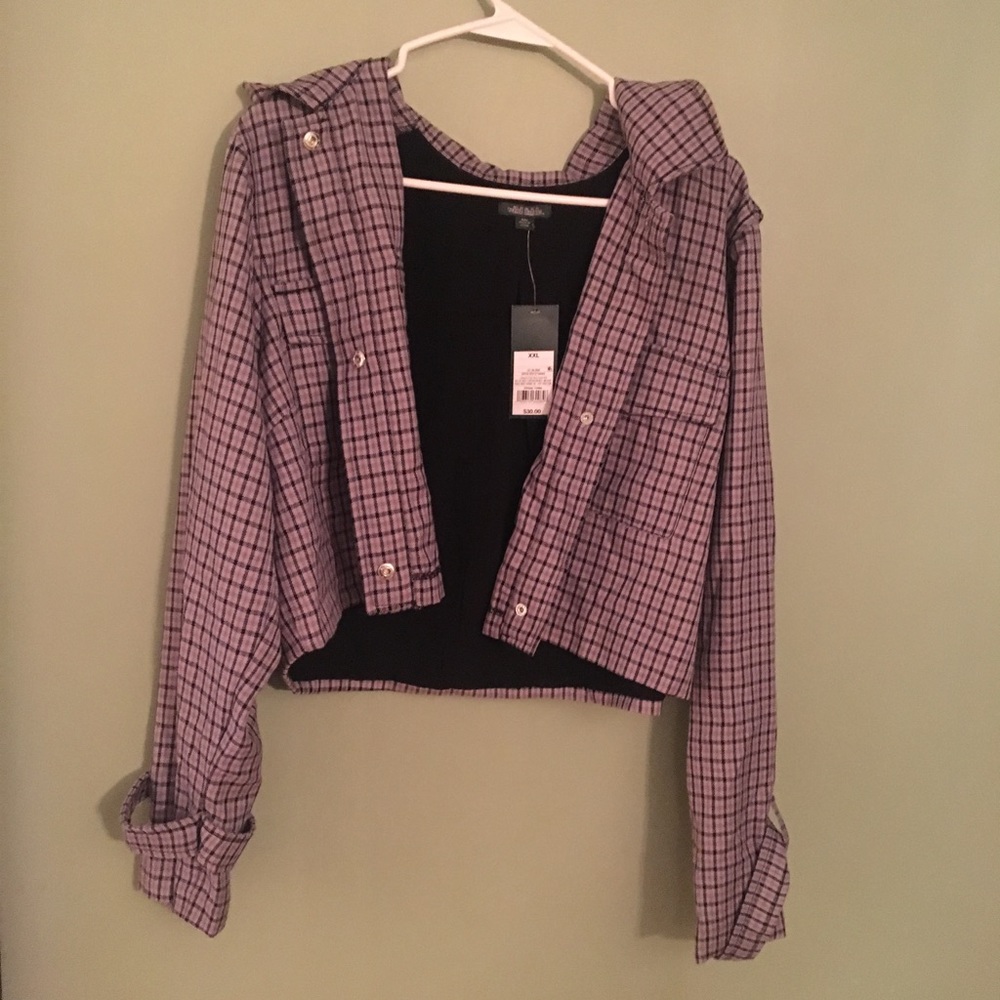 Plaid Purple Cropped jacket